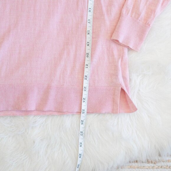 BANANA REPUBLIC SWEATER Sz Small PINK 100% MERINO WOOL VNECK TOP LIGHTWEIGHT - Picture 5 of 5